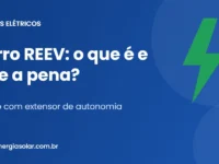Ilustração com raio verde e o título Carro REEV: o que é e vale a pena